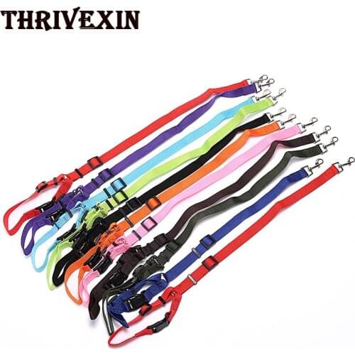New Fashion Dog Traction Rope with Dog Leash, Soft Nylon Multicolor Dog Car Seat Belt Chest Strap Dog Collars Dog Accessories