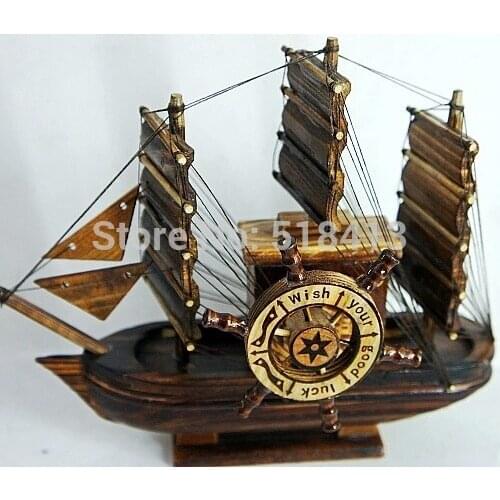 Pirate Ship Gifts Crafts Furnishing Articles New Home Smooth Solid Wood Sailing Educational Unisex Infant Playing Type 2021