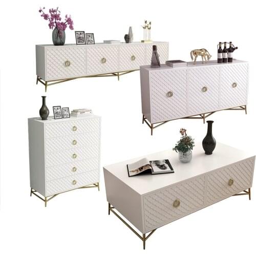 TV Stand Living Room monitor stand mueble stalinite stainless steel drawer chest +tv table + Coffee centro Table + side cabinet