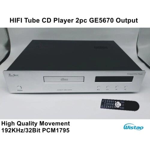 HIFI Tube CD Player with 2pc GE5670 High Quality Movement 192KHz/32Bit PCM1795 Upgrade Version Black or Withe Panel 220V Audio