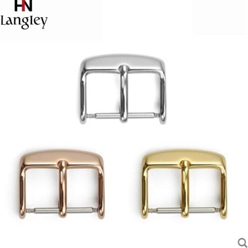 Rose Gold 304 Stainless Steel Watchband Buckle 12-22mm High Quality Strap Buckles Classic Flat Interface Watches Accessories