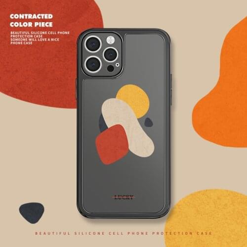 Retro artist Color Piece abstract geometry art Phone Case For iPhone 11 12 Pro Max Xs Max XR Xs 7 8 Plus X 7Plus case Cute Cover