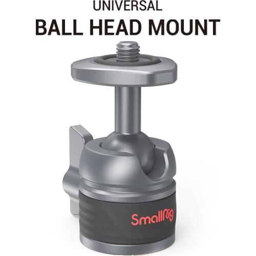 SmallRig Ball Head Mount For Small DSLRs, Mirrorless & Action Cameras With 1/4"-20 Screw & 1/4"-20 Thread- 2796