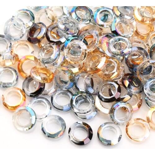 Big Hole Beads Plated 6/8/10/14mm Glass Round Spacer Beads With Large Hole For DIY Making Needlework Jewelry Crystal Accessories