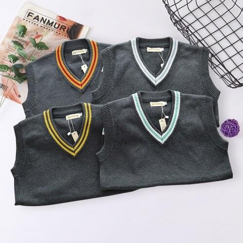V-neck Sleeveless Sweater Vest for Men and Women Spring Autumn JK Uniform Sweater Cosplay Costumes