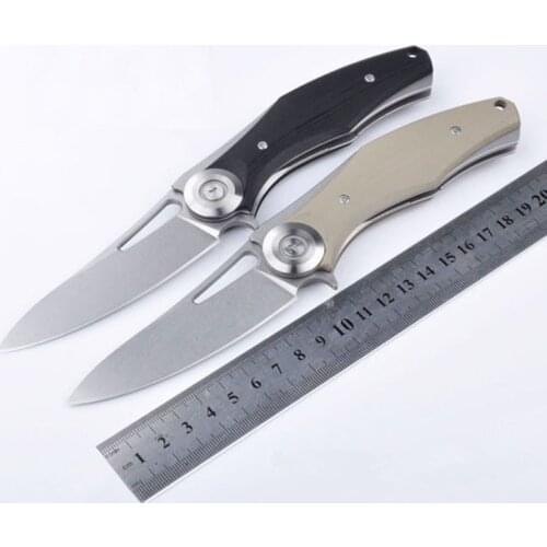 Brave Fighter D2 blade Stone washed G10 handle tactical folding knife hunting camping outdoors pocket tool