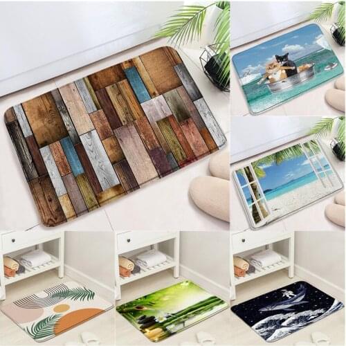 Retro Vintage Motorcycle Non-Slip Bathroom Mat Bedroom Kitchen Indoor Entrance Doormat Absorbent Home Carpet Flannel Washable