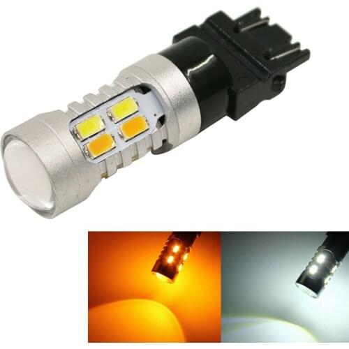 YCCPAUTO 1157 Dual Color Car Light T20 LED BAY15D P21/5W T25 3157 7443 W21/5W LED Bulbs White+Amber 5630 20SMD 12-24V