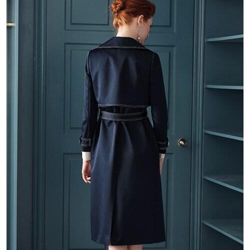 Vintage England Stylish Long Trench Coat Women Windbreaker 2020 Autumn Winter Trenchcoat With Belt Elegant Office Lady Overcoat