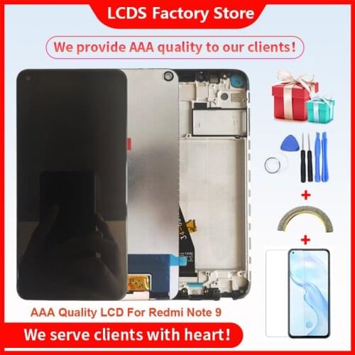 A++ Quality LCD With Frame For Xiaomi Redmi Note 9 LCD Display Screen For Xiaomi Redmi Note 9 Display LCD Screen 10-Touch