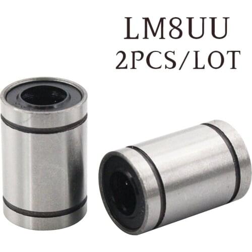 2PCS LM8UU Linear Bushing 8mm CNC Linear Bearings for 3D Printer Parts cnc parts