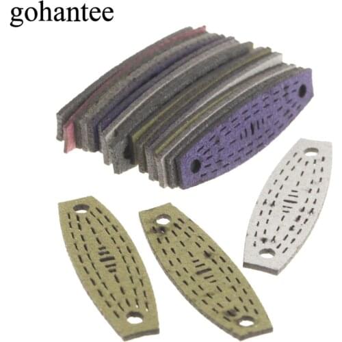 20PCS Microfiber Leather Slingshot Pouches Muiti-Hole Outdoor Hunting Sling Shots Catapults Accessories Random Color 50x15x8mm