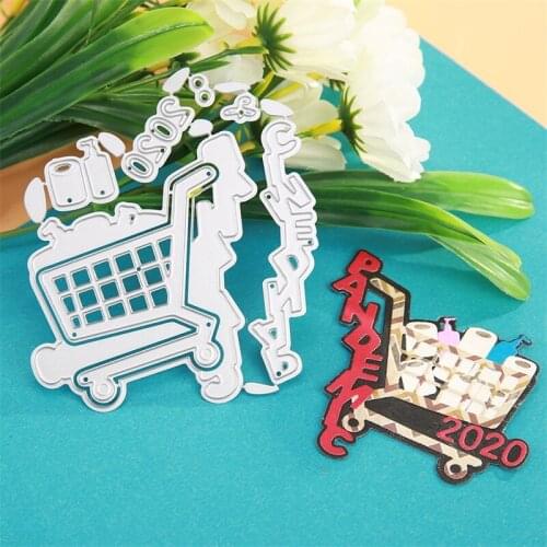 2020 Creative Shopping Cart Roll Tissue Squeeze Bottle Metal Cutting Dies For New DIY Scrapbooking Album Craft Embossing Cards