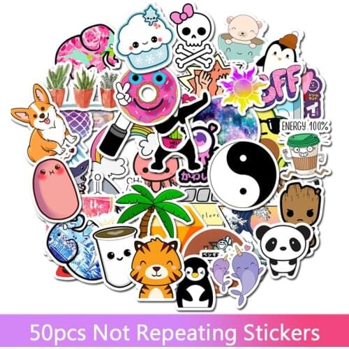 50 PCS/set Vsco Stickers For Girl Donuts Travel Stickers On Laptop Fridge Phone Skateboard Suitcase Waterproof Stickers Toy Gift