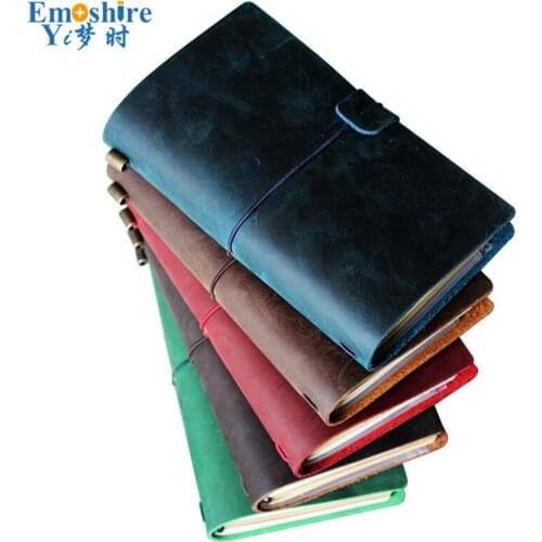 A6 Creative Tie-up Loose-leaf Booklet Retro Travel Diary Top Layer Brand Notebook Leather Notebook Memo Pad Hot Sale N174