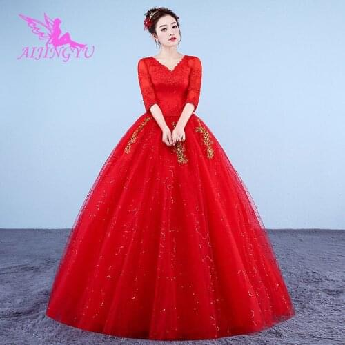 AIJINGYU 2021 beautiful Customized new hot selling cheap ball gown lace up back formal bride dresses wedding dress WK293