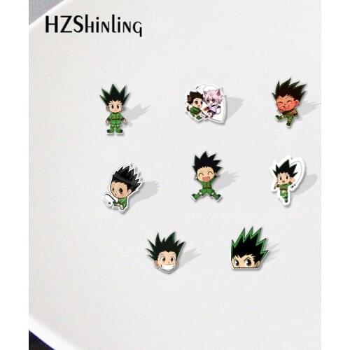 Hunter xhunter Gon Cartoon Acrylic Lapel Pins Resin Epoxy Cartoon Anime Jewelry Accessories for Bags Gifts