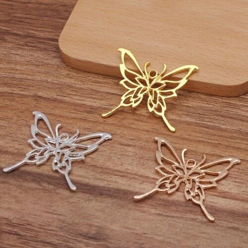 20 Pieces 41*35mm Butterfly Shape Bride Hair Accessories Making Materials Diy Jewelry Accessories