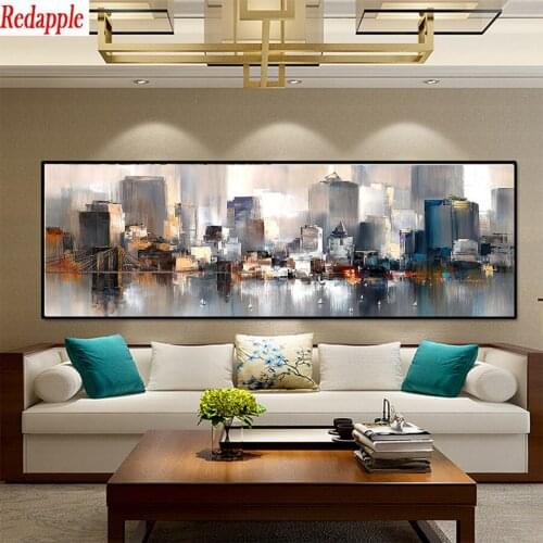 Diamond Mosaic Abstract art, urban architectural landscape round drill Cross Stitch Diamond Painting Full Square Decor For Home