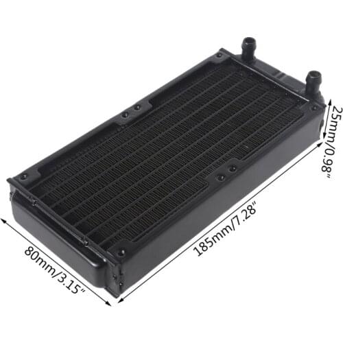 HXBE Aluminum Water Cooling Radiator 10 Tubes Heat Exchanger CPU Heatsink Cooler Fast Heat Dissipation for PC Computer