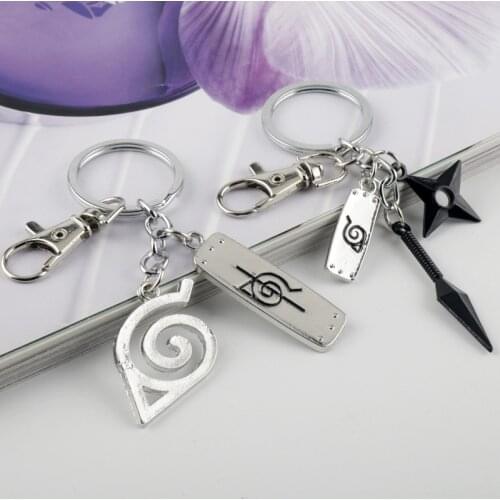 Anime Narutoes Rebel Guard Forehead Keychain Four Generations Weapon Kunai Shuriken Pendant Toys for Children Birthday gift