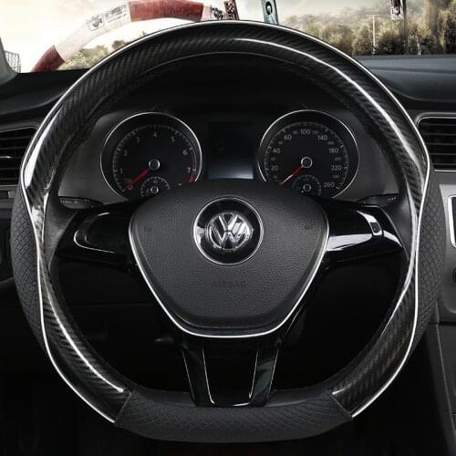 D Shape 38cm Car Steering Wheel Cover Non-slip PU Leather for POLO GOLF 7 Scirocco Suzuki Swift Nissan Rogue High Quality