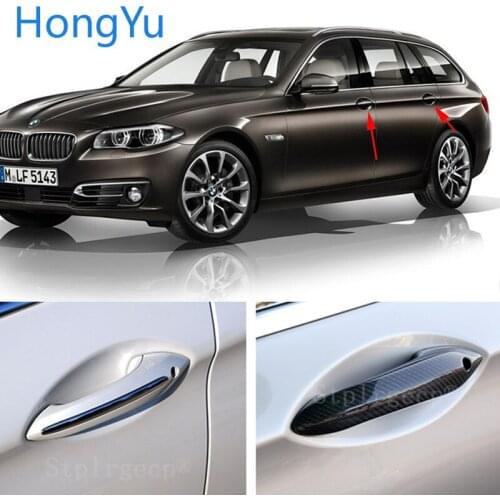 For BMW 5 series F20 F22 F07 F15 2010-2017 Auto Exterior Carbon Fiber Made Door Handle Cover Sticker Decorations Overlay Trim