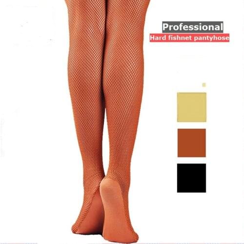 Women Hard Network Professional Rhinestone Fishnet Latin Stockings Tights for Latin Dance Fish Net Backline Pantyhose Stocking