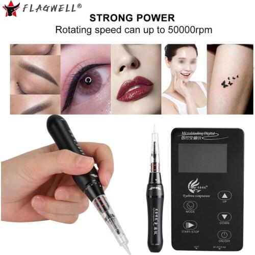 Electric Microblading Pen With Panel Controller Professional Wireless Electric Skin Care Kit Tools Eyebrow Lip Tattoo Machine US
