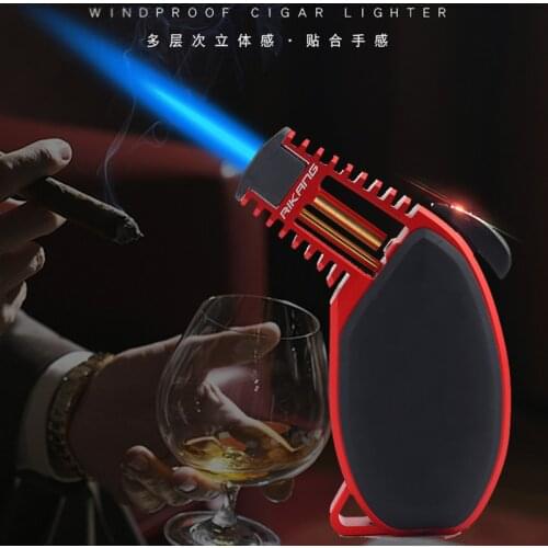 Torch Spray Gun Turbo Lighter Portable Metal Windproof Cigar Lighter Camping Safety Outdoor Kitchen Supplies Cigar Accessories