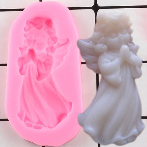Angel Silicone Mold Baby Birthday Fondant Cake Decorating Tools Chocolate Gumpaste Moulds Polymer Clay Molds Candy Mould