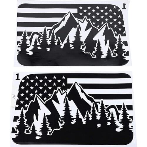 Mountain Scene Window Decals PVC Hardtop Window Stickers for 2018 2019 2020 2021 Jeep Wrangler JL