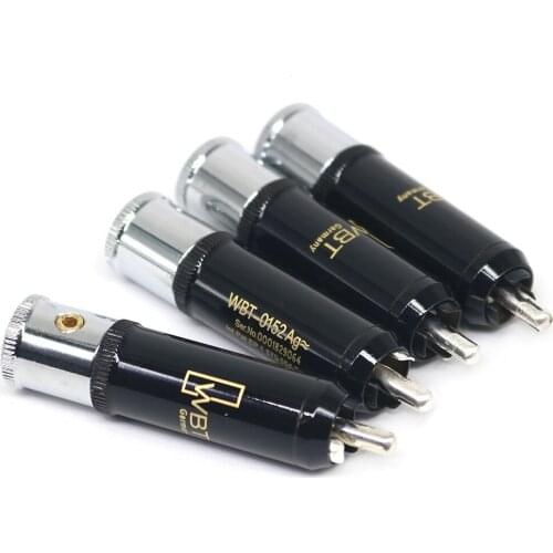 Hi-End Pure Copper 0152AG RCA Plug HIFI 4pcs 8pcs Silver Plated Male Audio Cable Cord RCA Plugs Connector Jack