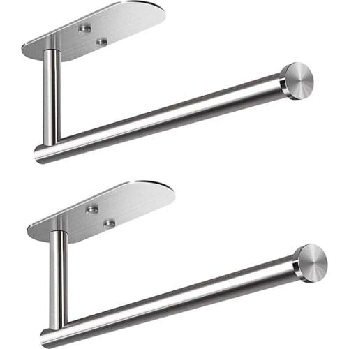 2 PCS Adhesive Paper Towel Holder Under Cabinet Wall Mount for Kitchen Paper Towel, Paper Towel Roll Holder