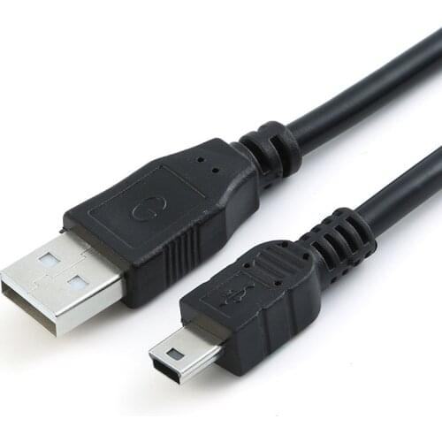 Mini USB Cable Cord 2.0 A Male to 5 Pin B Black 1.5M Data Charging Cables usb extension cable With Magnetic Ring Adapter