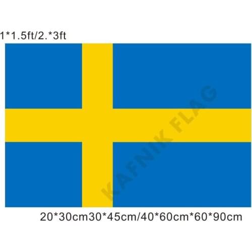 KAFNIK,free shipping 20*30cm/30*45cm/40*60cm/60*90cm small flags Sweden Flag for Countries World Event Decorative Flags