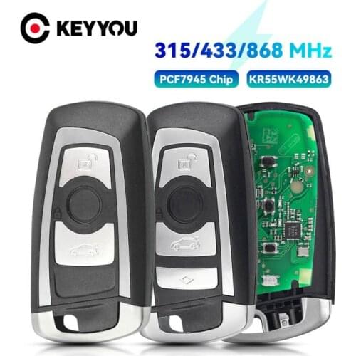 KEYYOU Car Remote Key KeylessGo For BMW 3 5 7 Series 2009-2016 CAS4 F System Fob KR55WK49863 315/433/868Mhz