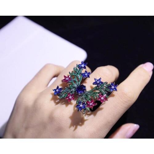 925 sterling silver with cubic zircon butterfly ring adjustable size fine women jewelry insect free shipping high quality