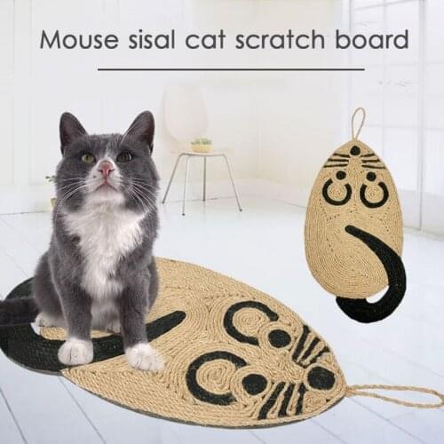 Cat Kitten Scratch Board Pad Sisal Toy Sofa Furniture Protector Cat Grinding Nail Product Mouse Shape Cats Scratcher Paw Pad L