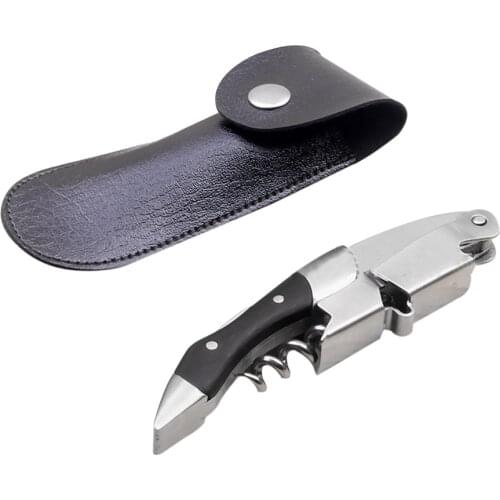 Classical New Bottle Opener Leather Case Small Leather Bag Leather Wine Knife Set Wine Tool PU Bag Wardrobe Black Red Brown