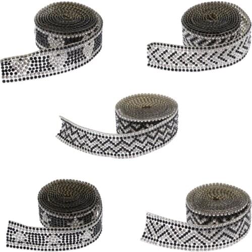 Round Rhinestones Rhinestone Ribbon Self-adhesive Iron-on Deco Ribbon Rhinestone