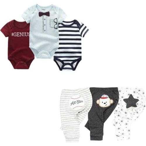 Fashion Bodysuits+Pants Baby Boy Girl Clothing Sets 0-12M Baby Boy Girl Clothes Unisex Newborn Baby Cotton Roupa de bebe