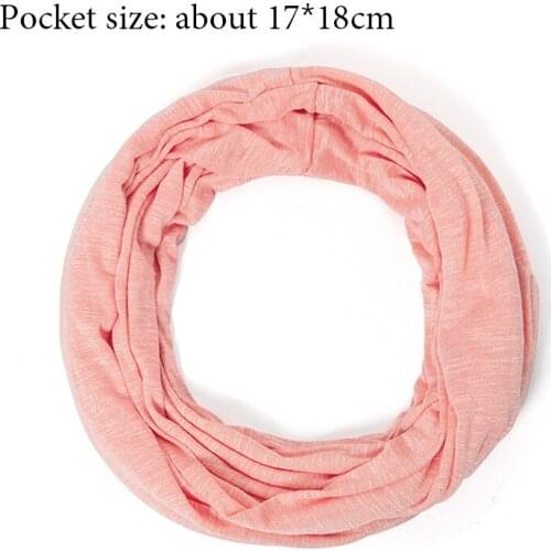 Genovega Autumn Winter Infinity Scarf Fashion Women Ring Scarves Casual Lady All-match Soft Pocket Loop Scarf For Female