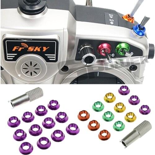 12pcs STAR POWER Radio Control Switch 7 Color Nut with 1pcs Wrench for RadioLink Futaba JR Frsky i6