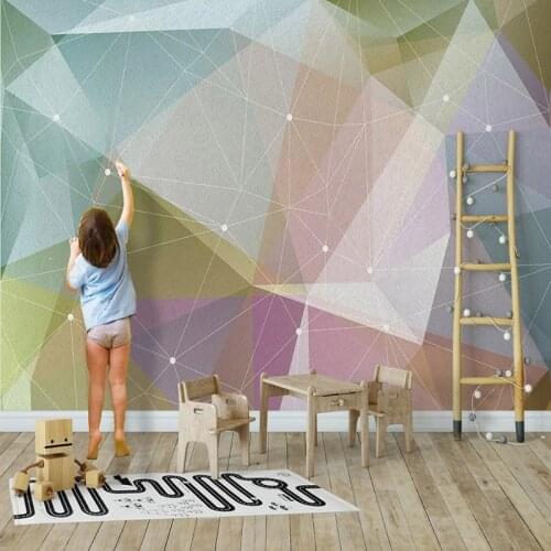Custom Mural Wallpaper 3D Stereo Color Geometric Art Wall Painting Living Room Childrens Bedroom Home Decor Papel De Parede 3 D