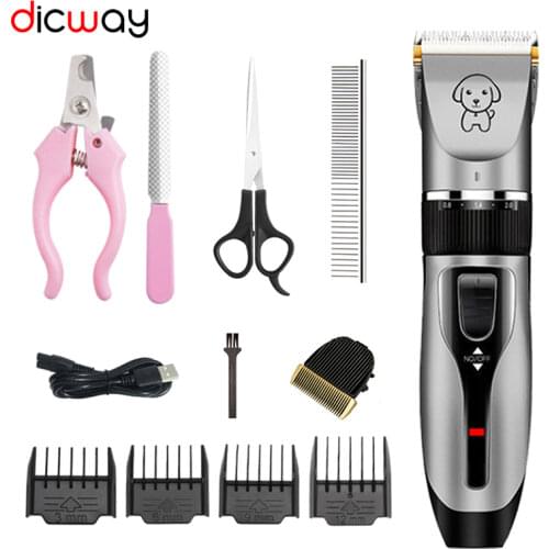 Dicway Professional Dog Hair Clipper For Animals Pet Hair Trimmer Machine Cutter Shaver Electric Cat Haircut Grooming Clipper