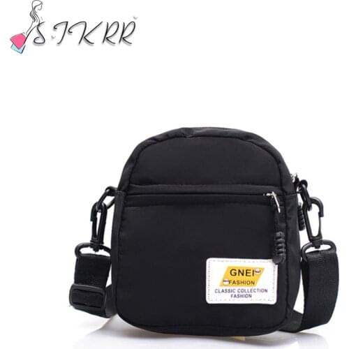 S.IKRR Women Small Nylon Shoulder Bag Female Mini Fashion Solid Purses Crossbody Bags Zipper Shell Purse Cheap Womens Bags 2021
