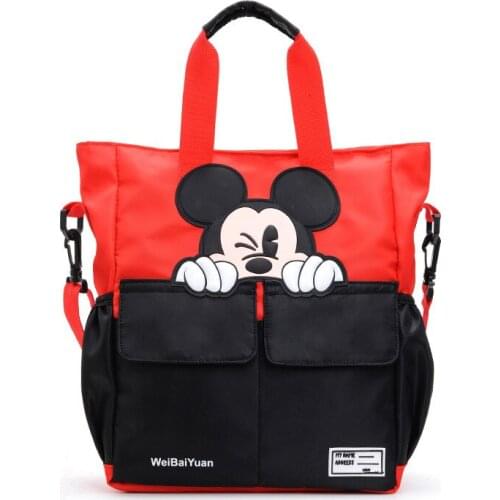 Disney Mickey mouse school tutor bag middle school student bag canvas childrens messenger shoulder bag boys girls handbags