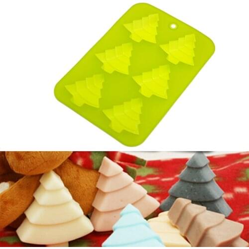 Durable 3D Christmas Tree Shape Silicone Soap Mold Handwork DIY Pudding Jelly Mold High Quality Kitchen Accessories Easy Clean