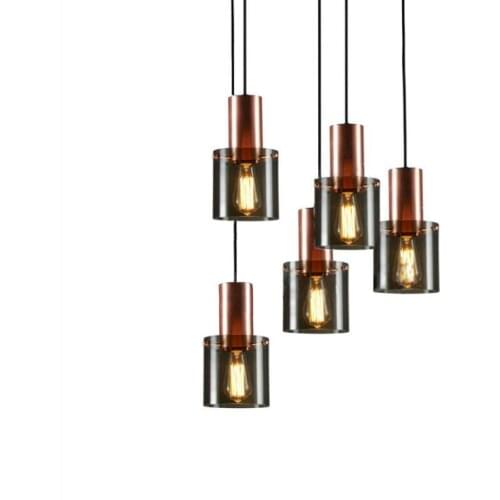 Nordic glass bar E14 single head small chandelier simple light luxury personality restaurant bedside lamp
